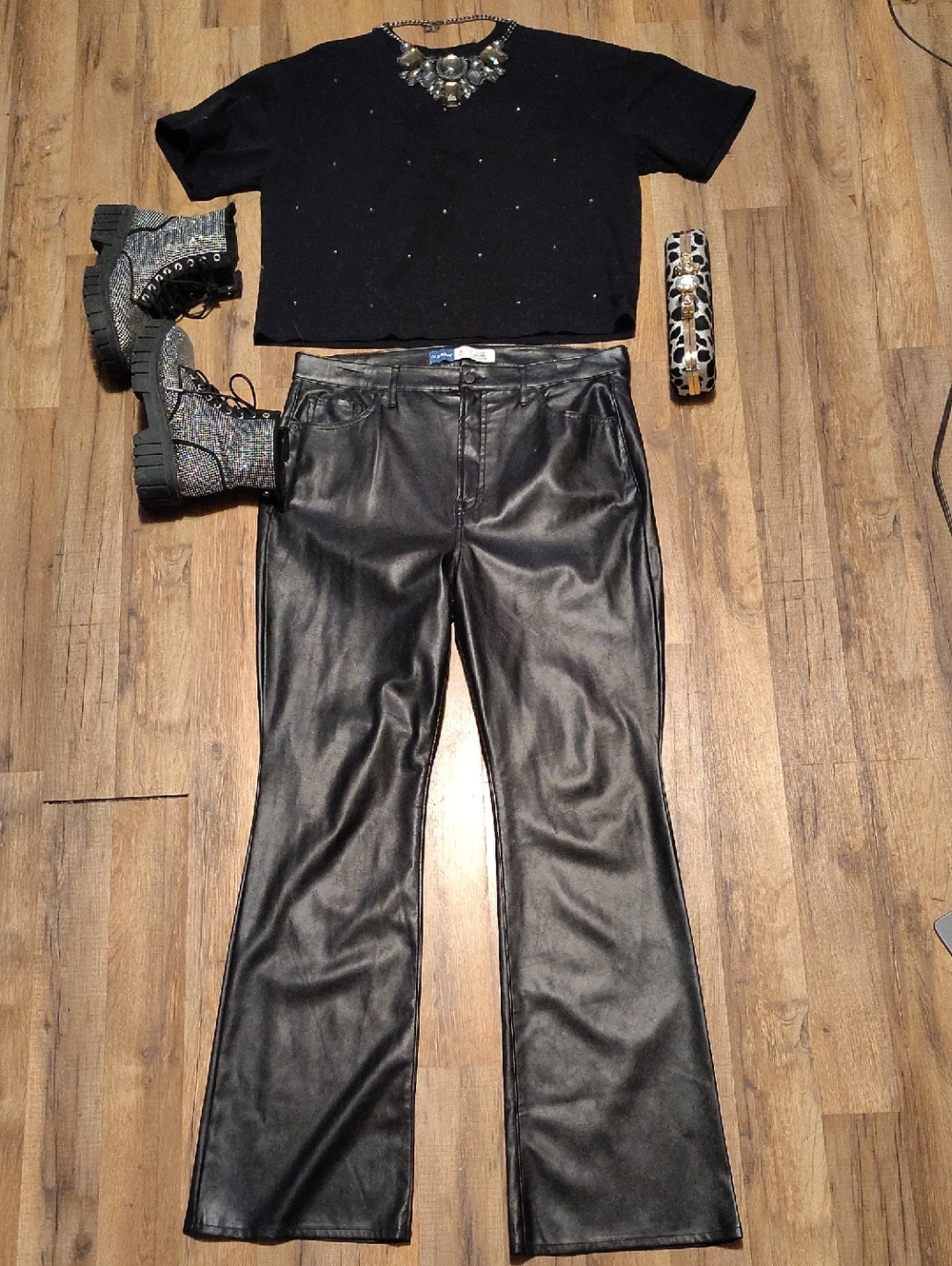 Old Navy Black Rhinestone Party Tee